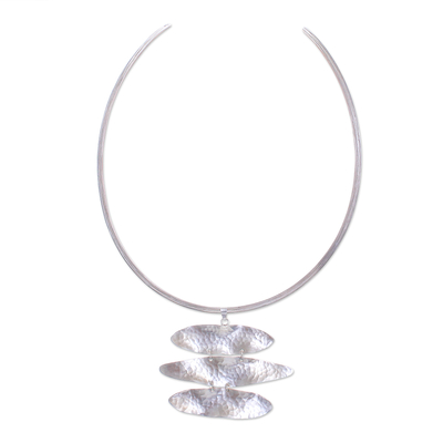Sterling silver collar necklace, 'Lucky Silver' - Handmade Sterling Silver Collar Necklace from Thailand