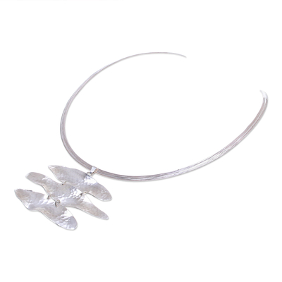 Sterling silver collar necklace, 'Lucky Silver' - Handmade Sterling Silver Collar Necklace from Thailand