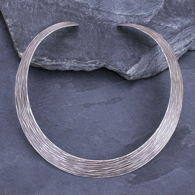 collar de plata - Gargantilla de plata hecha a mano de Tailandia