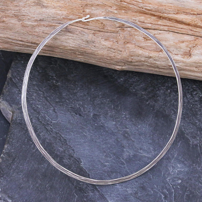 Halsband aus Sterlingsilber - Handgefertigter Halsreif aus Sterlingsilber aus Thailand