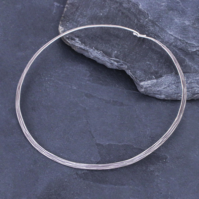 Sterling silver choker, 'Clear Mind' - Hand Crafted Sterling Silver Choker from Thailand