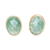 Gold plated sillimanite stud earrings, 'Peaceful Harbor' - Gold Plated Faceted Sillimanite Stud Earrings thumbail