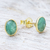 Gold plated sillimanite stud earrings, 'Peaceful Harbor' - Gold Plated Faceted Sillimanite Stud Earrings (image 2b) thumbail