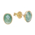 Gold plated sillimanite stud earrings, 'Peaceful Harbor' - Gold Plated Faceted Sillimanite Stud Earrings (image 2c) thumbail