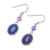 Lapis lazuli dangle earrings, 'Universe in Blue' - Lapis Lazuli and Amethyst Bead Dangle Earrings (image 2c) thumbail