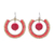 Howlite dangle earrings, 'Universal Sun in Red' - Howlite and Glass Beaded Circle Earrings (image 2a) thumbail