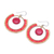 Howlite dangle earrings, 'Universal Sun in Red' - Howlite and Glass Beaded Circle Earrings (image 2c) thumbail