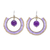Quartz dangle earrings, 'Universal Sun in Lavender' - Quartz and Glass Beaded Circle Earrings (image 2a) thumbail