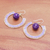 Quartz dangle earrings, 'Universal Sun in Lavender' - Quartz and Glass Beaded Circle Earrings (image 2b) thumbail