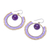 Quartz dangle earrings, 'Universal Sun in Lavender' - Quartz and Glass Beaded Circle Earrings (image 2c) thumbail