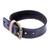 Men's leather wristband bracelet, 'Brass Buckle' - Men's Adjustable Brass Buckle Leather Wristband (image 2c) thumbail