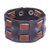 Men's leather wristband bracelet, 'Weave' - Men's Woven Two-Tone Brown Leather Wristband