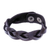 Men's leather wristband bracelet, 'Small Weave' - Men's Brown Woven Leather Wristband (image 2c) thumbail