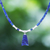 Lapis lazuli pendant necklace, 'Shrouded Origins' - Hand Made Sterling Silver and Lapis Lazuli Pendant Necklace (image 2) thumbail