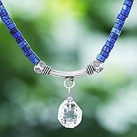 Featured review for Quartz and lapis lazuli pendant necklace, Wild Moon