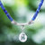 Quartz and lapis lazuli pendant necklace, 'Wild Moon' - Handmade Clear Quartz and Lapis Lazuli Pendant Necklace thumbail
