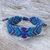 Macrame lapis lazuli wristband bracelet, 'True Wanderlust in Blue' - Hand Crafted Macrame Lapis Lazuli Bracelet (image 2) thumbail