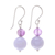 Agate and amethyst dangle earrings, 'Violet Hour' - Hand Crafted Agate and Amethyst Dangle Earrings thumbail