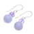 Agate and amethyst dangle earrings, 'Violet Hour' - Hand Crafted Agate and Amethyst Dangle Earrings (image 2c) thumbail