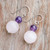 Agate and amethyst dangle earrings, 'Violet Hour' - Handcrafted Agate and Amethyst Dangle Earrings from Thailand (image 2d) thumbail
