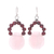 Ohrhänger aus Rosenquarz und Granat - Handgefertigte Ohrringe aus Rosenquarz und Granat