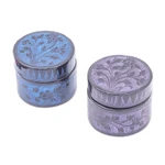 Decorative wood boxes, 'Frosty Flora' (pair) - Handmade Decorative Floral Wood Boxes from Thailand (Pair)