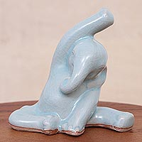 Featured review for Celadon ceramic figurine, Head to Knee