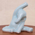 Celadon ceramic figurine, 'Head to Knee' - Hand Crafted Ceramic Elephant Yoga-Themed Figurine thumbail