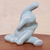 Celadon ceramic figurine, 'Head to Knee' - Hand Crafted Ceramic Elephant Yoga-Themed Figurine (image 2c) thumbail