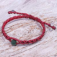 Jade macrame bracelet, 'Bohemian Chic' - Hand Crafted Jade and Silver Macrame Bracelet