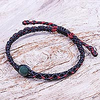 Jade macrame bracelet, 'Bohemian Chic' - Hand Knotted Jade and Silver Macrame Bracelet