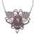 Amethyst macrame pendant necklace, 'Boho Lilac' - Hand Knotted Amethyst Macrame Pendant Necklace thumbail