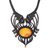 Agate macrame pendant necklace, 'Boho Sunrise' - Handmade Agate Macrame Pendant Necklace thumbail