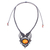 Agate macrame pendant necklace, 'Boho Sunrise' - Handmade Agate Macrame Pendant Necklace (image 2d) thumbail