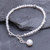 Cultured freshwater pearl beaded pendant bracelet, 'Bright Lights in White' - Cultured Freshwater Pearl Pendant Bracelet from Thailand (image 2b) thumbail
