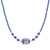 Lapis lazuli beaded pendant necklace, 'City Lights in Blue' - Handmade Lapis Lazuli Beaded Pendant Necklace from Thailand thumbail