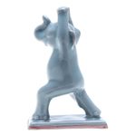 Celadon ceramic figurine, 'Elephant Warrior Pose' - Hand Made Celadon Ceramic Elephant Yoga-Themed Figurine
