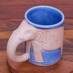 Celadon ceramic mug, 'Morning Joe' - Hand Made Celadon Ceramic Elephant Mug from Thailand