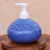 Dispensador de jabón de cerámica Celadon - Dispensador de jabón floral de cerámica celadón hecho a mano