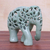 Celadon ceramic sculpture, 'Flowering Elephant' - Hand Crafted Celadon Ceramic Elephant Sculpture thumbail