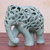 Celadon ceramic sculpture, 'Flowering Elephant' - Hand Crafted Celadon Ceramic Elephant Sculpture (image 2b) thumbail