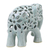 Celadon ceramic sculpture, 'Flowering Elephant' - Hand Crafted Celadon Ceramic Elephant Sculpture