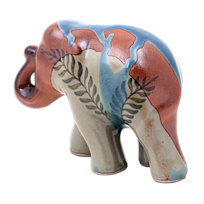 Seladon-Keramikskulptur - Handgefertigte Elefantenskulptur aus Seladon-Keramik