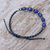 Lapis lazuli macrame cord bracelet, 'Lapis Love' - Hand Made Lapis Lazuli and Silver Macrame Cord Bracelet (image 2b) thumbail