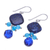 Quartz and lapis lazuli dangle earrings, 'Blueberry Candy' - Handmade Quartz and Lapis Lazuli Dangle Earrings (image 2c) thumbail