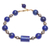 Gold-plated lapis lazuli and hematite pendant bracelet, 'Golden Orbit' - Hand Threaded Lapis Lazuli and Hematite Pendant Bracelet