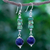 Lapis lazuli and hematite dangle earrings, 'Earth Orbit' - Handmade Lapis Lazuli and Hematite Dangle Earrings