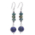 Lapis lazuli and hematite dangle earrings, 'Earth Orbit' - Handmade Lapis Lazuli and Hematite Dangle Earrings (image 2a) thumbail