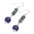 Lapis lazuli and hematite dangle earrings, 'Earth Orbit' - Handmade Lapis Lazuli and Hematite Dangle Earrings (image 2c) thumbail