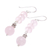 Chalzedon und Rosenquarz-Ohrringe, 'Pink Clouds', baumelnd - Handgemachte Chalzedon und Rosenquarz-Ohrringe baumeln
